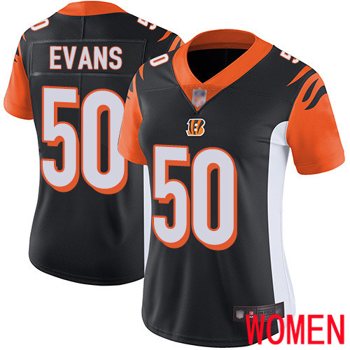 Cincinnati Bengals Limited Black Women Jordan Evans Home Jersey NFL Footballl 50 Vapor Untouchable